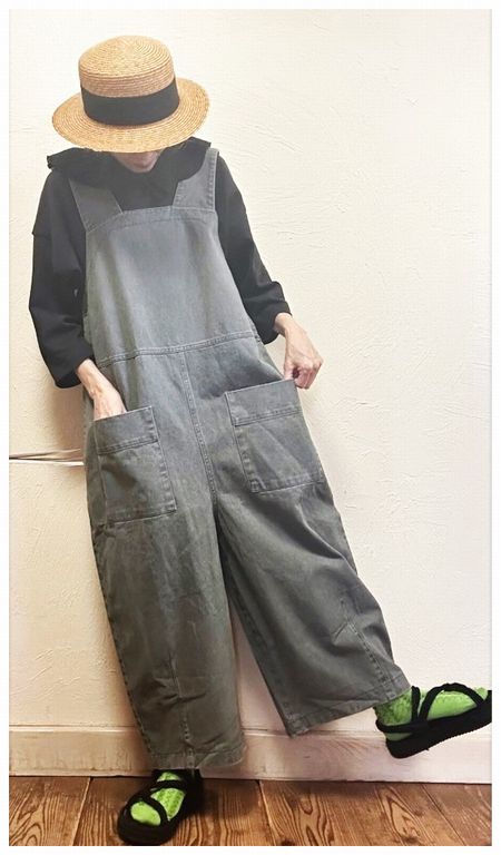 tumugu（ツムグ） TB24332 ピグメントコットンツイル2wayサロペット