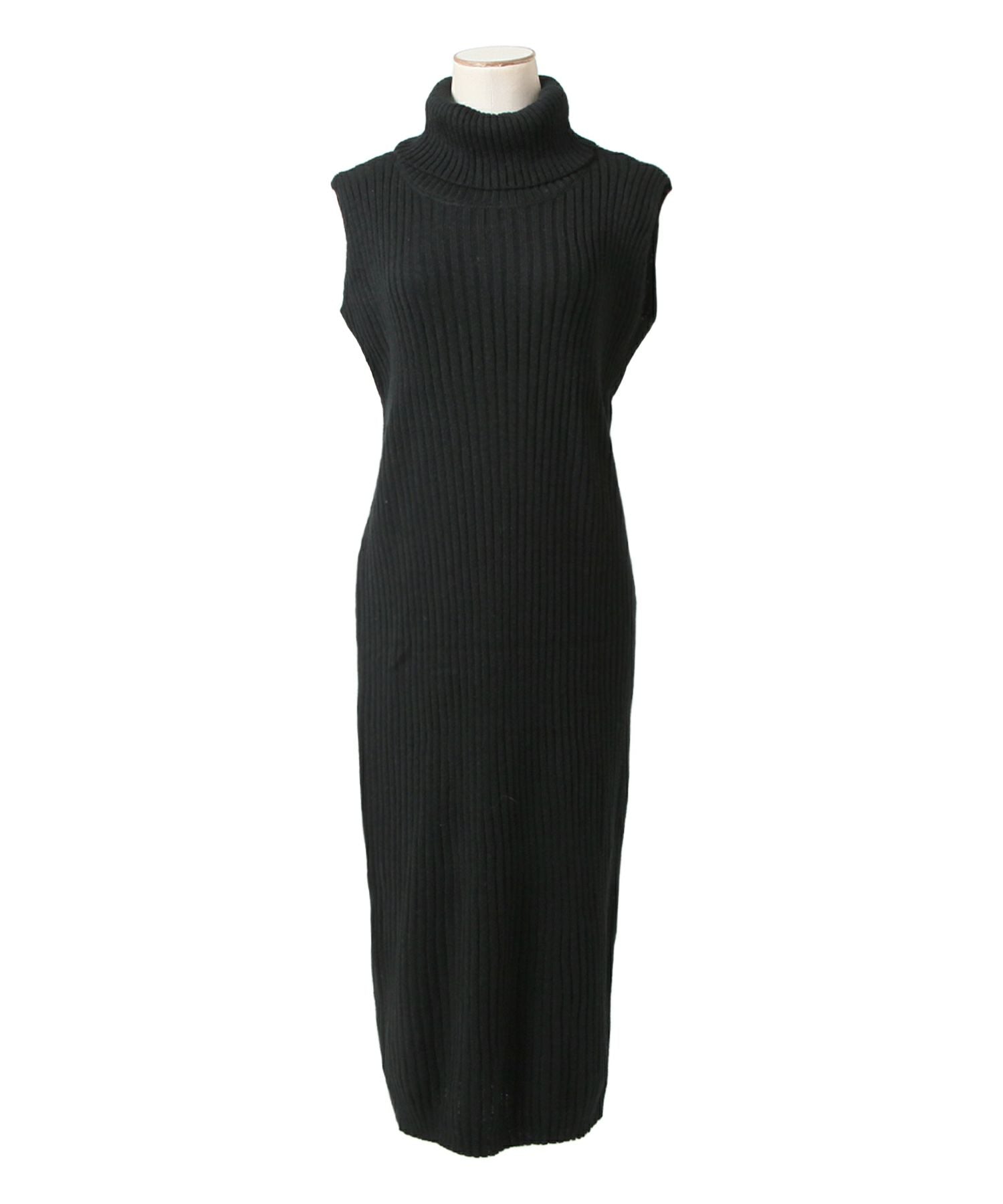 2点セット・チェック柄カーディガン×タートルネックニットワンピース