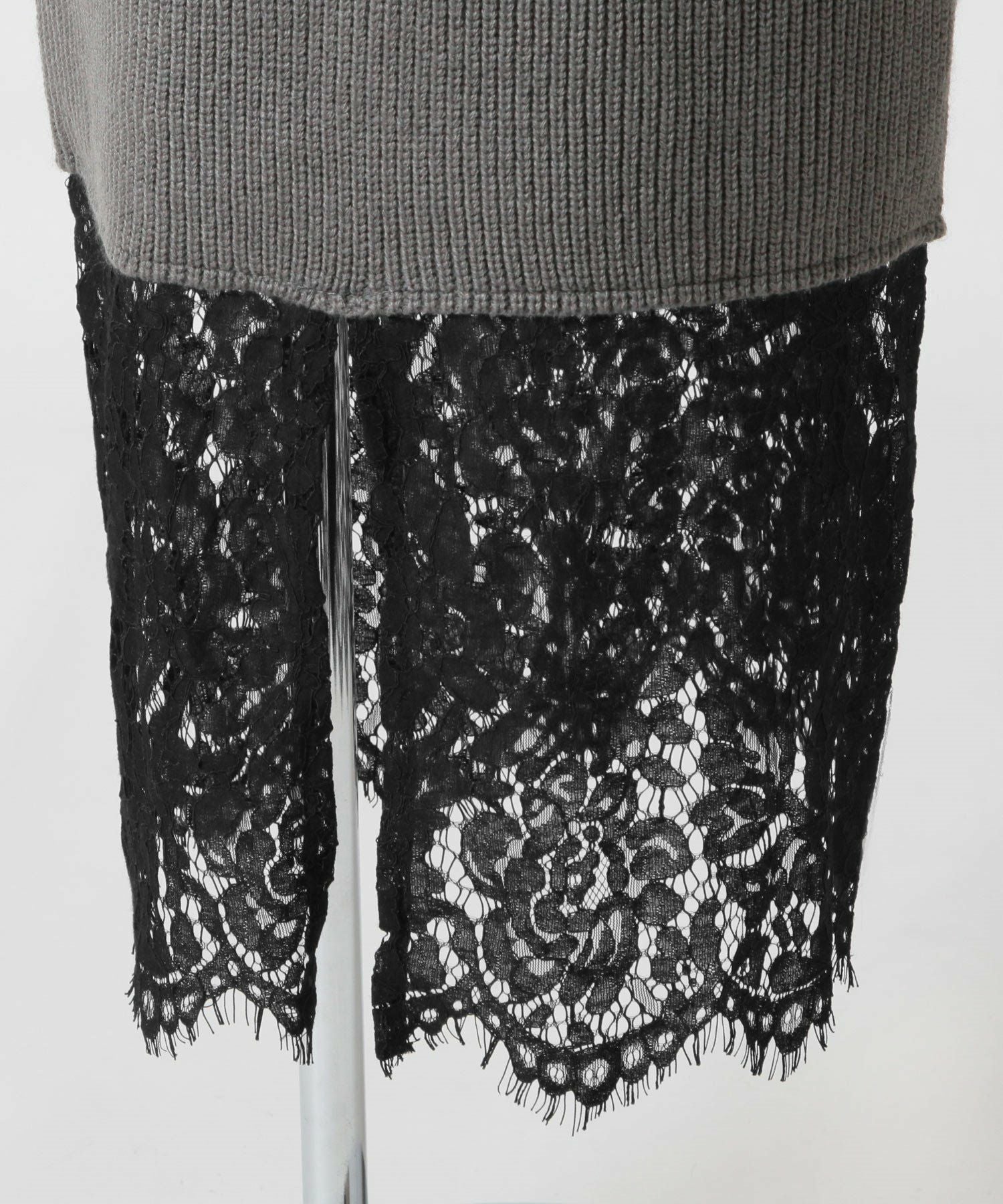 裾レースニットワンピース JB24569 | レディースファッション通販