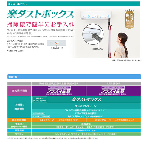 RAS-E225R(W)｜TOSHIBAルームエアコン[E-Rシリーズ][100V]