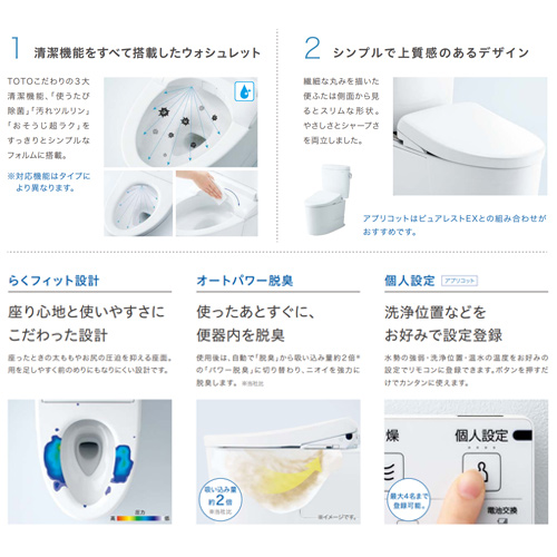 TCF4744｜TOTO洗浄便座 ウォシュレット アプリコット[F4][瞬間式]