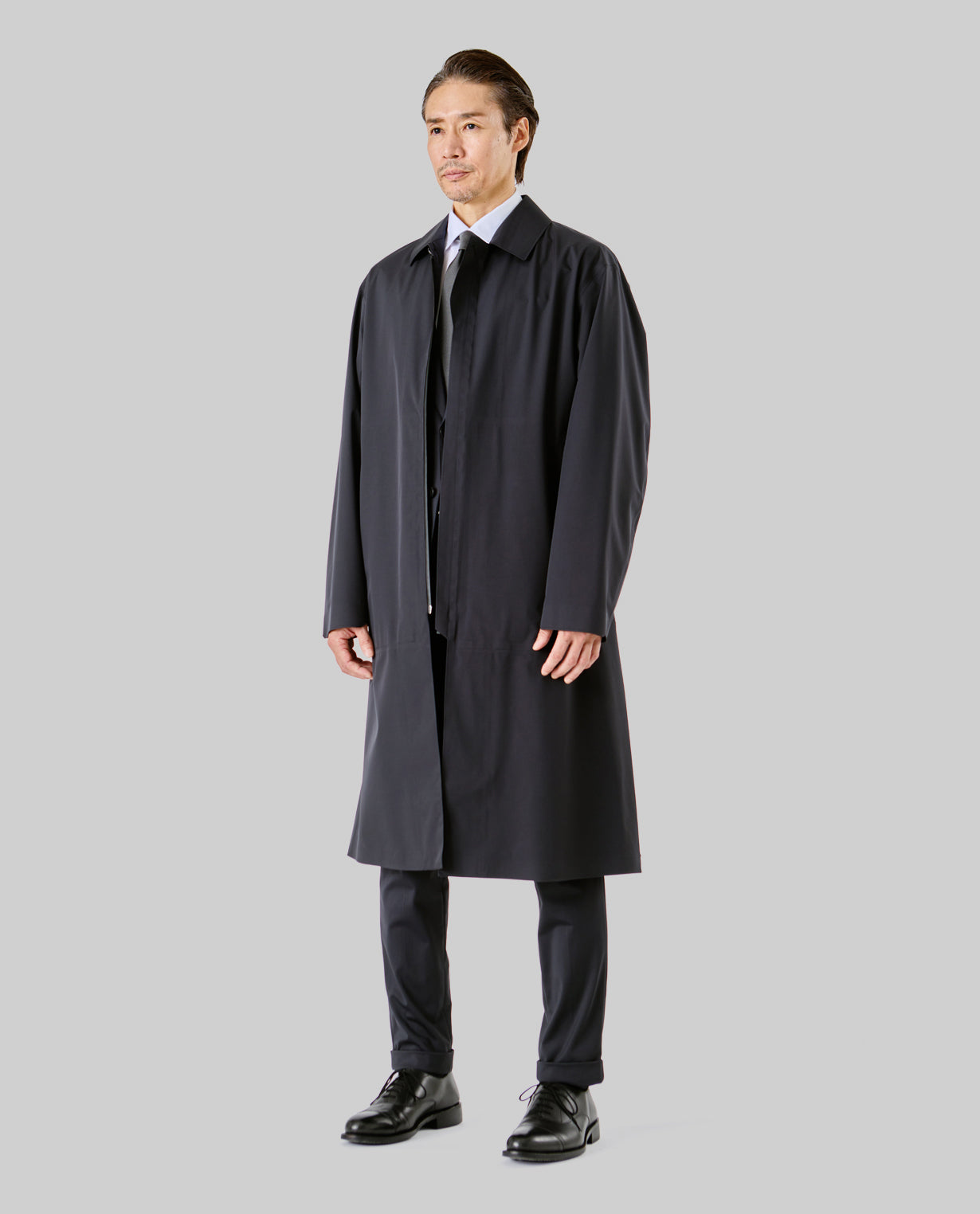 761_M3L アーバンレインシェル ステンカラーコート (ブラック) – K-3B