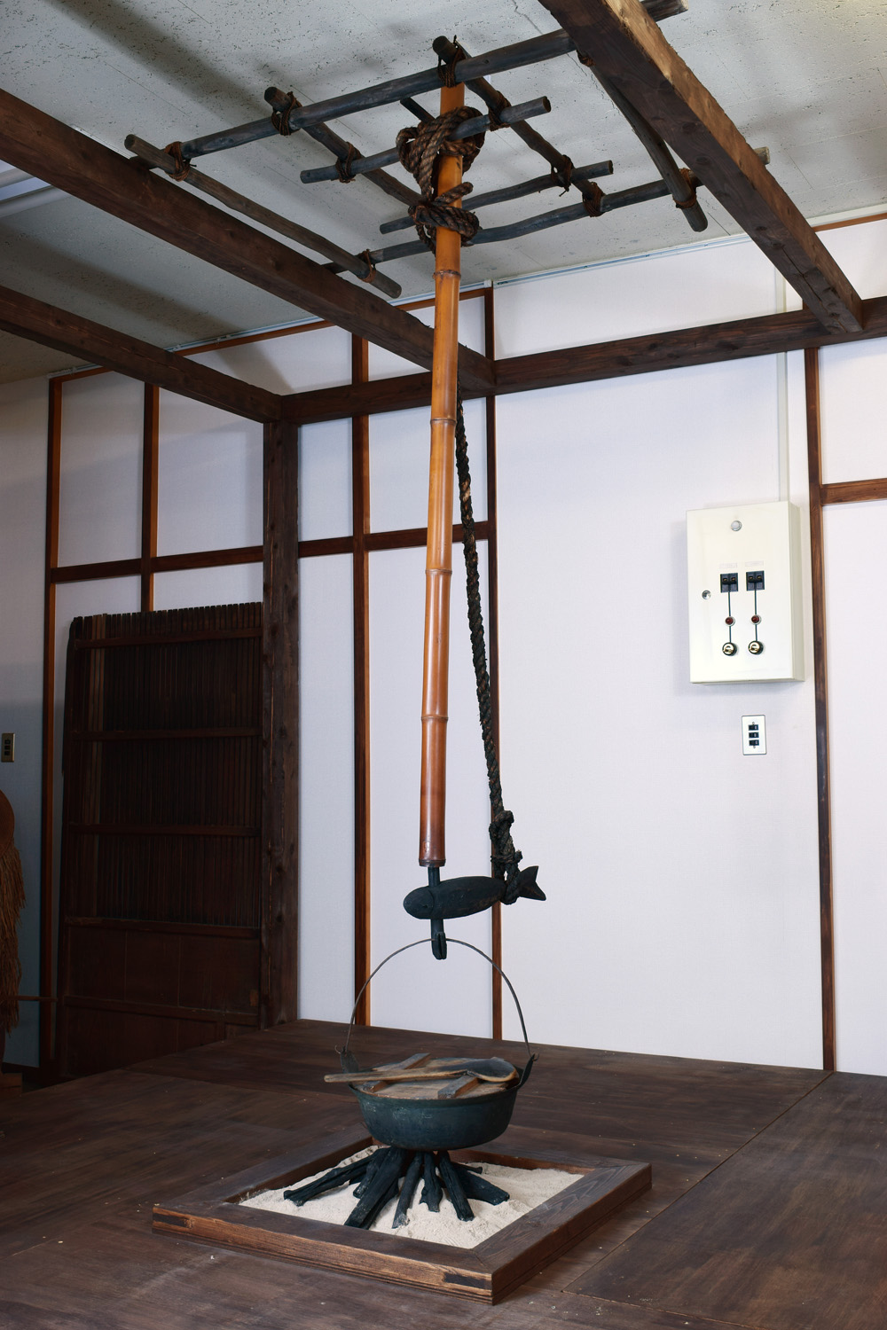 自在鉤 自在鉤 古民具 時代物 鉄自在鉤 全長約123cm 重さ約1598g 囲炉裏