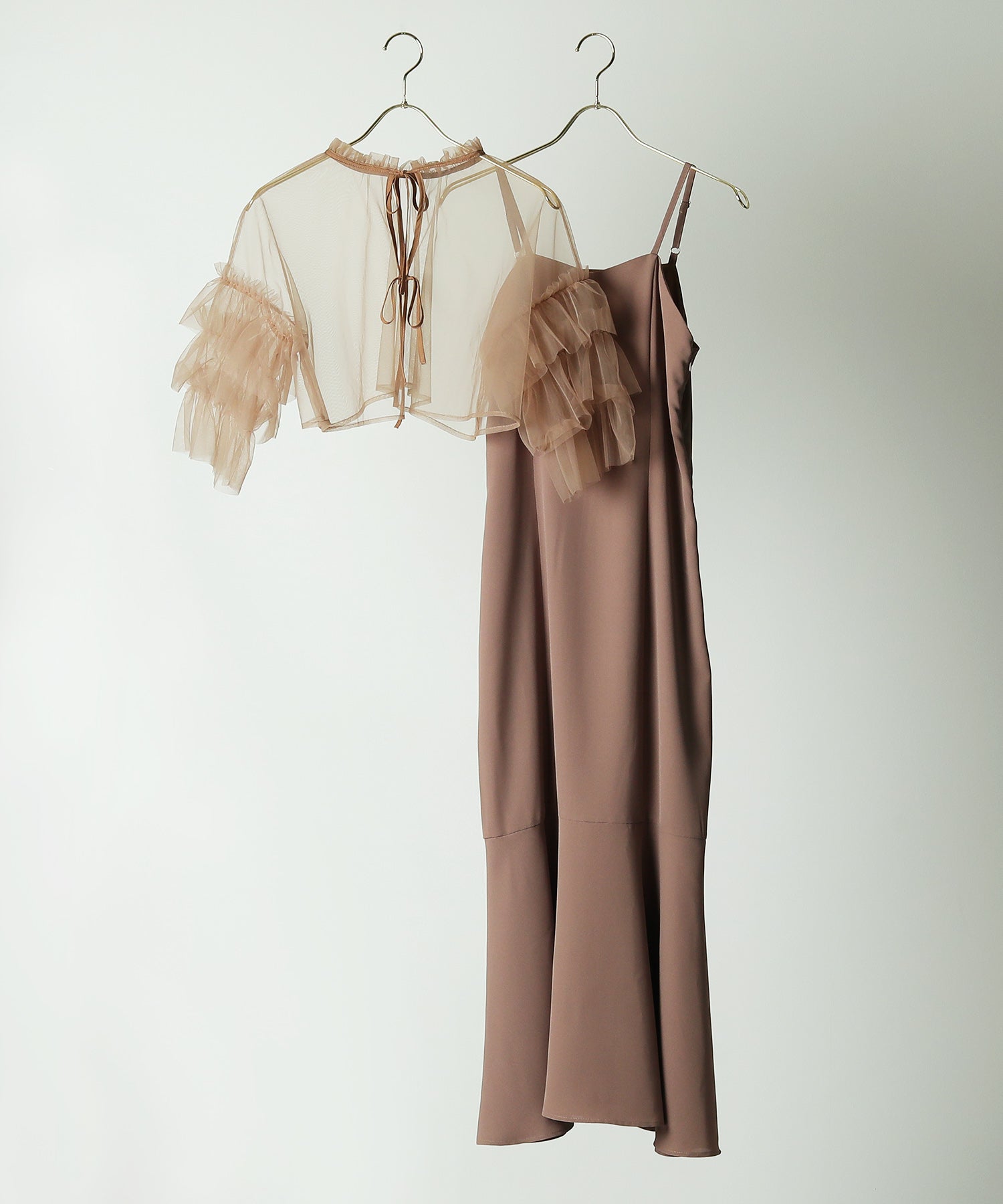 チュール ティアード ボレロ 3way キャミワンピース ドレス