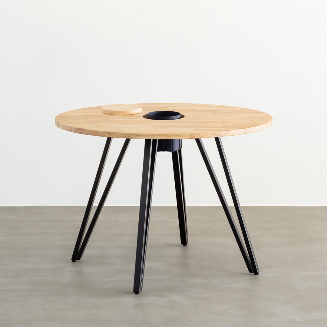 THE CAFE TABLE / ラバーウッド Black Steel トライアングル 4pin