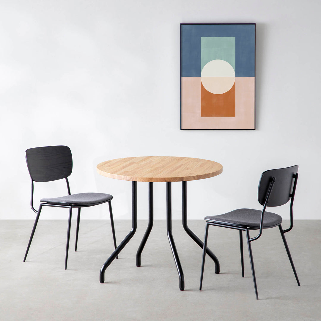 THE CAFE TABLE / ラバーウッド Black Steel 4本脚 × ラウンド φ61