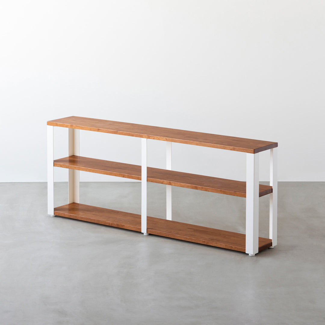 THE STORAGE SHELF 3段 / ラバーウッド ブラウン × White Steel