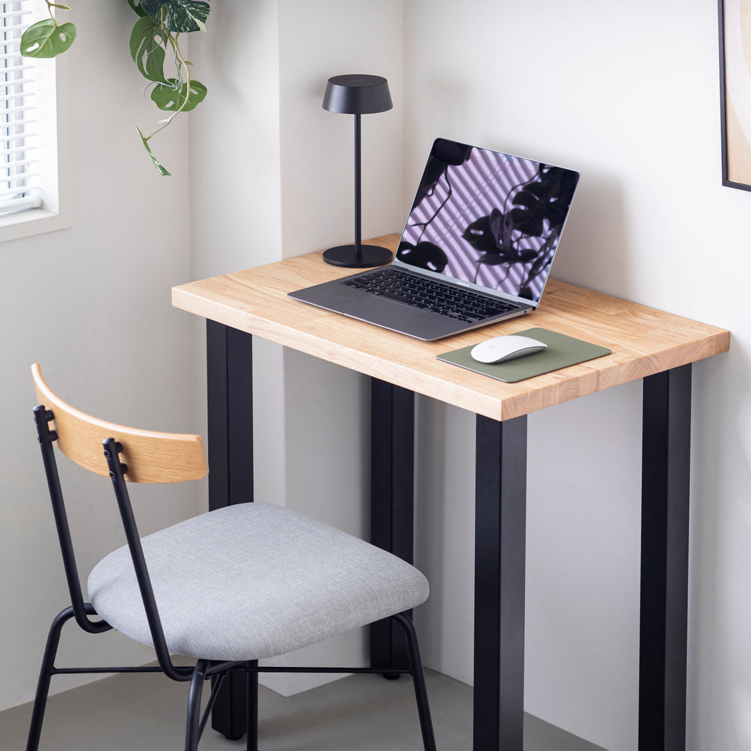 THE TABLE / コンパクトデスク ラバーウッド ナチュラル × Black Steel