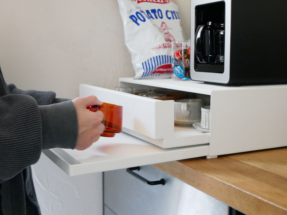 tower/タワー＞ツーウェイ キッチン家電下引き出し&スライドテーブル