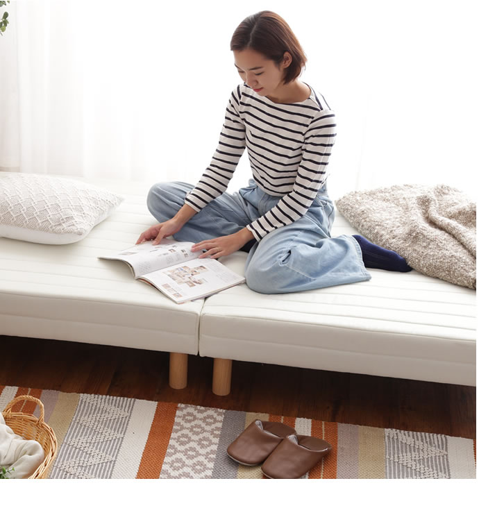 g102017]【セミダブル】Clerus 脚付きマットレスベッド マットレス