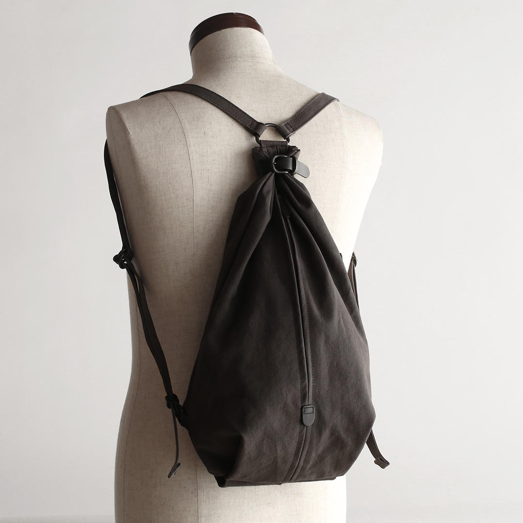 備長炭染め帆布ナップサック | 香久山鞄