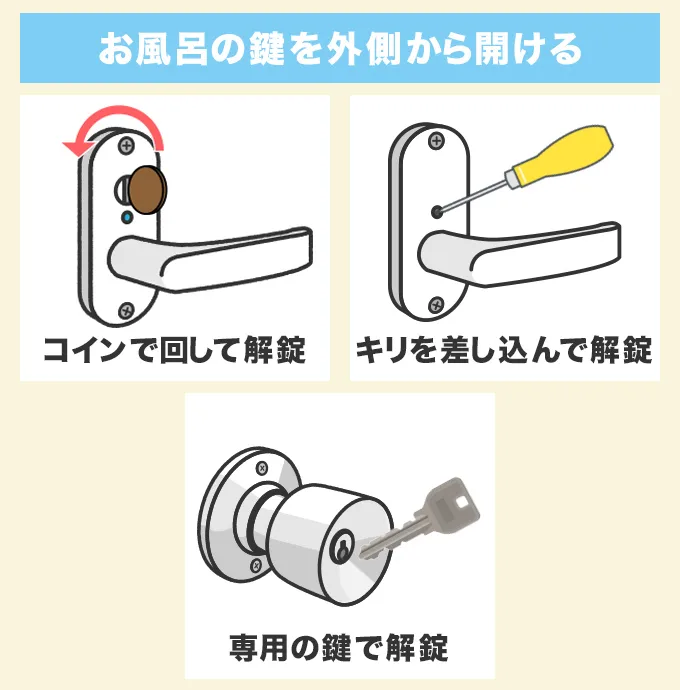 お風呂の鍵が開かないときの対処法！緊急時の開け方や解錠費用を解説