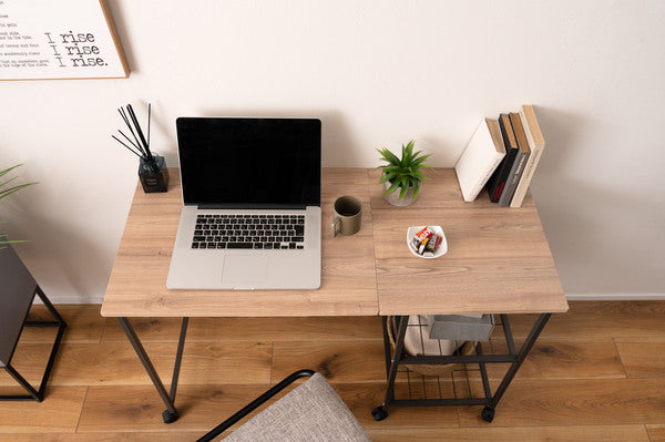 デスク バタフライデスク オープンラック ナチュラル サイドテーブル