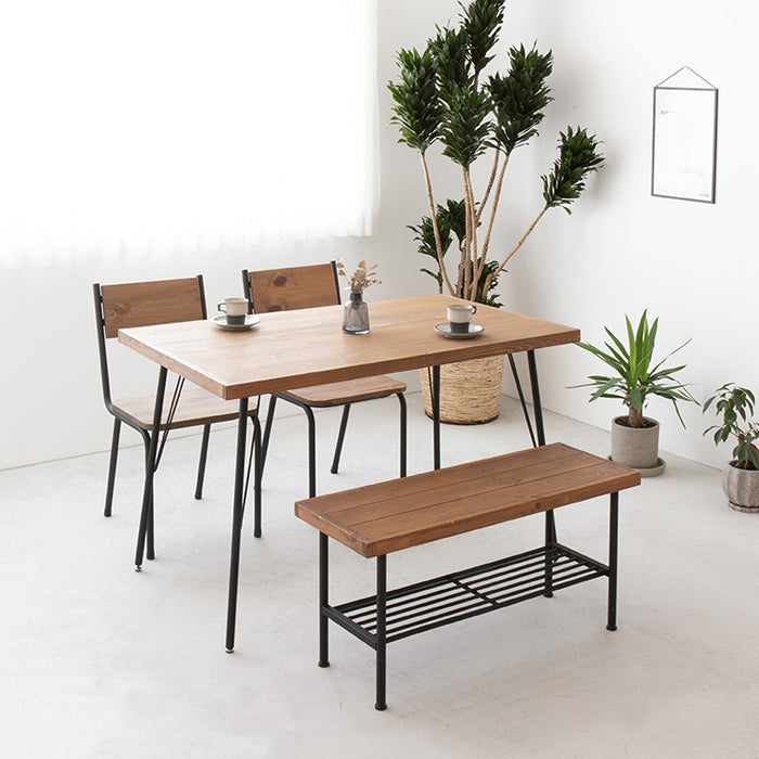 天然木 パイン無垢材 ダイニングテーブル ブレス 幅120 奥行70 4人掛け