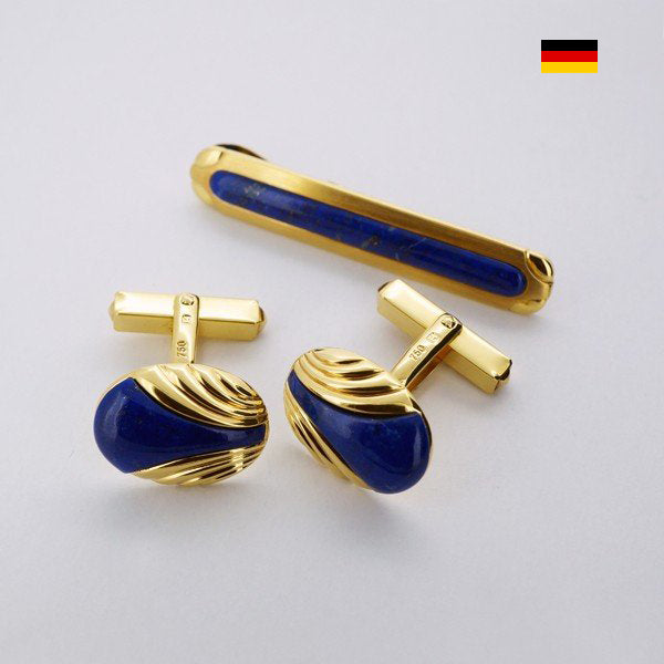 K18イエローゴールド ラピスラズリ ネクタイピン カフス ドイツ製
