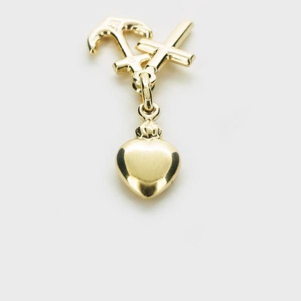 UNOAERRE/ウノアエレ K18 イエローゴールド ハート クロス 碇