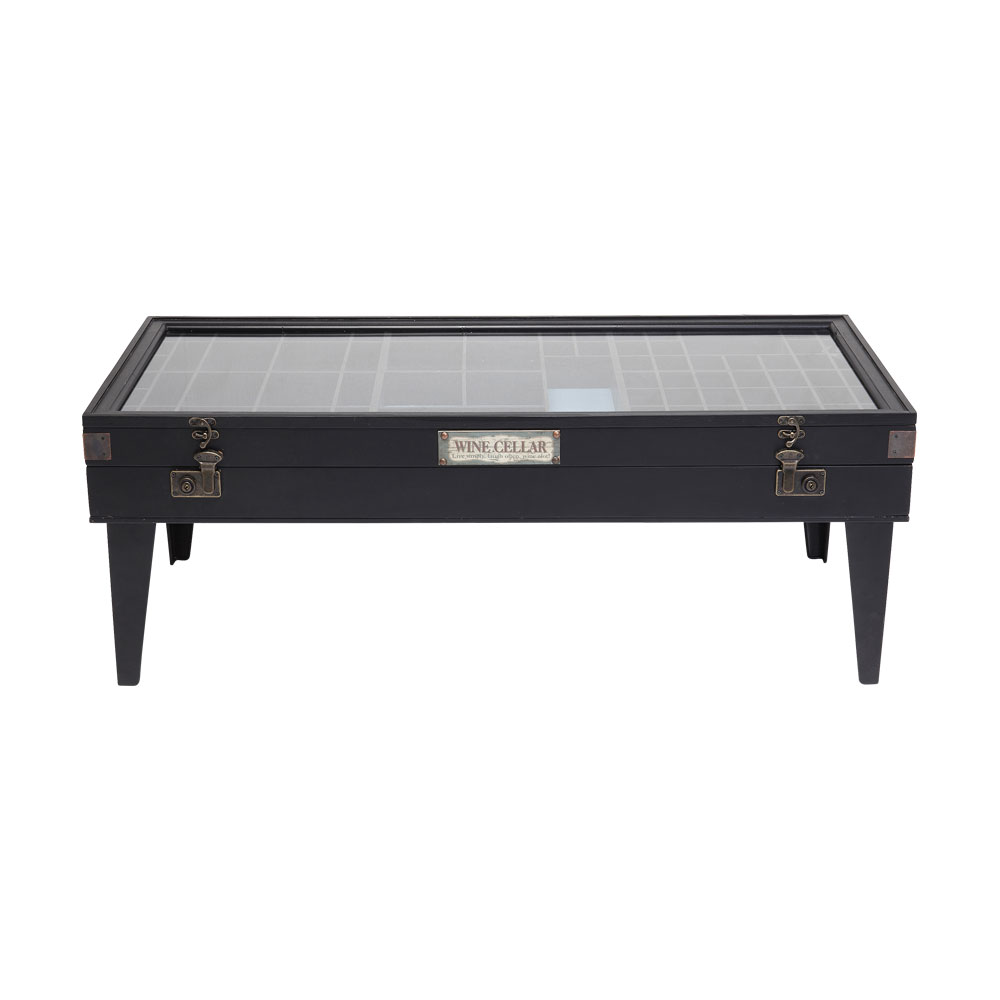 廃番】コレクターブラック 122x55cm ローテーブル/コーヒーテーブル