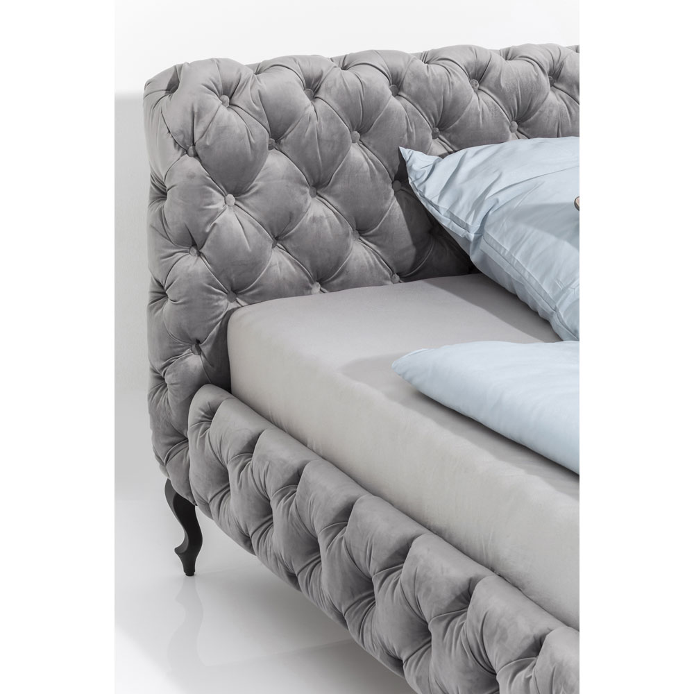 本国廃番】デザイア ベルベット シルバーグレイ ベッド 180×200cm