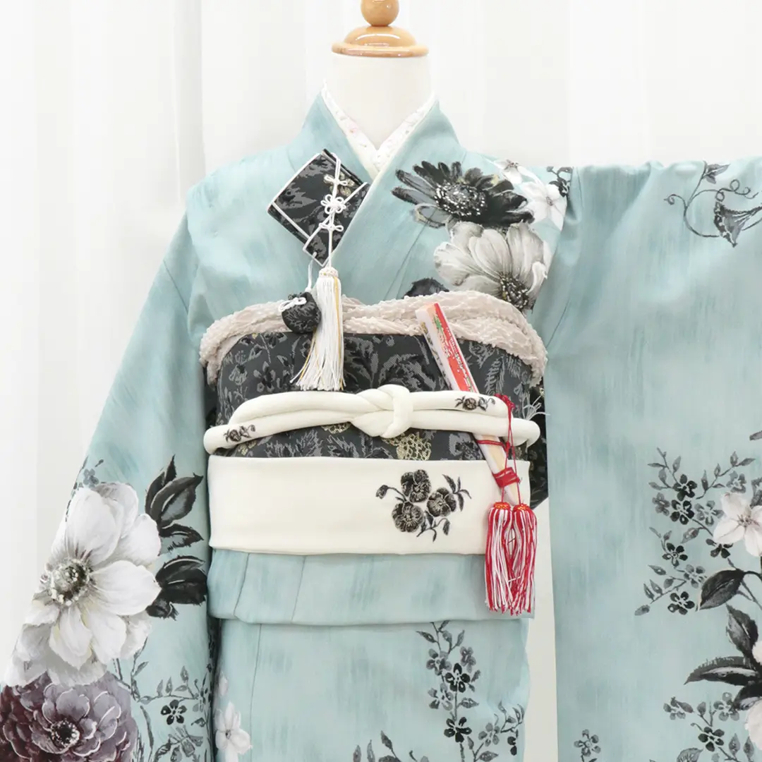 七五三着物レンタル／《JILLSTUART》水色地にクチナシとチョコレート