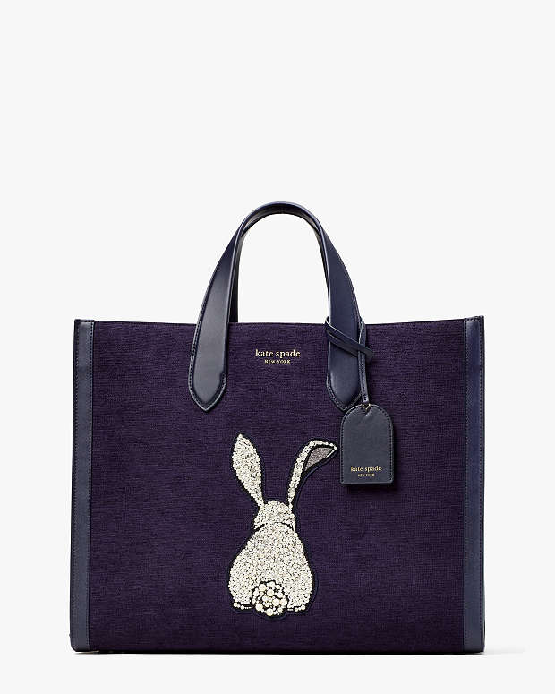 マンハッタン ラビット エンブロイダード ラージ トート | バッグ