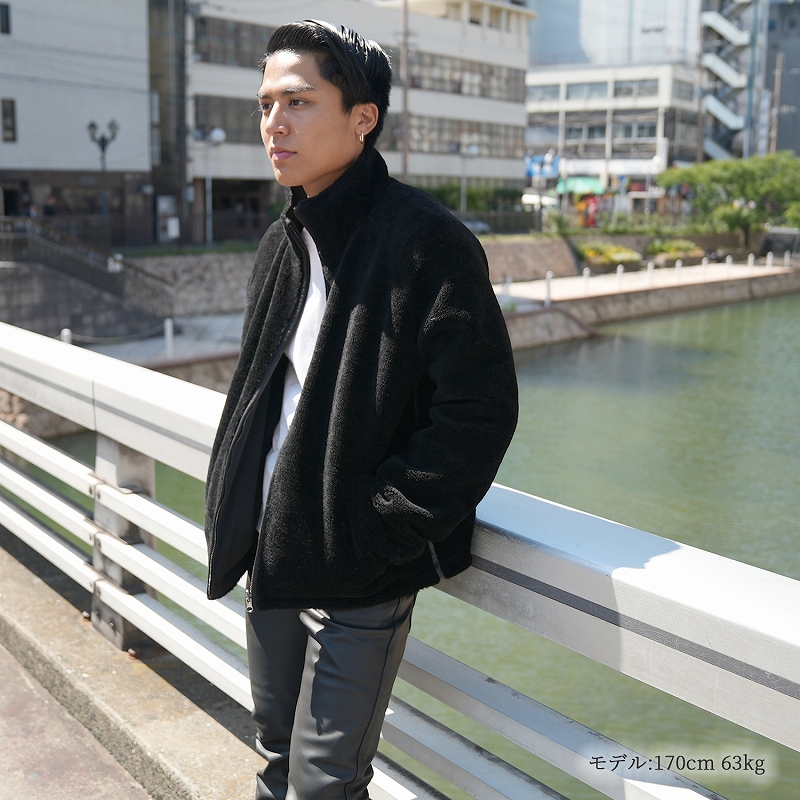 ファーブルゾン メンズ リバーシブルジャケット フリーサイズ ブラック