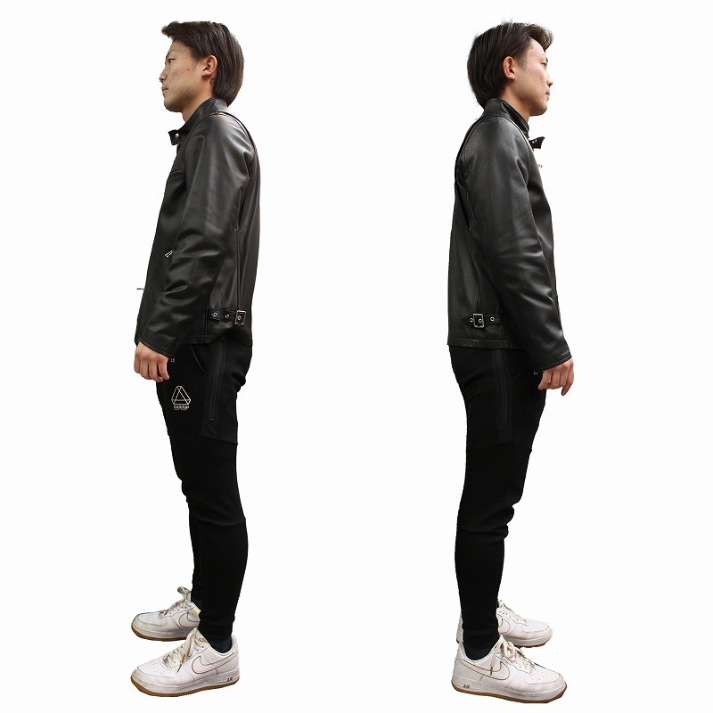 本革 シングルライダースジャケット メンズ ラムレザージャケット M/L