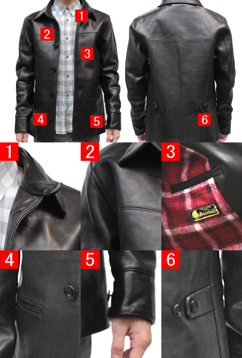 Y2LEATHER 日本製 レザージャケット メンズ エコホース カーコート