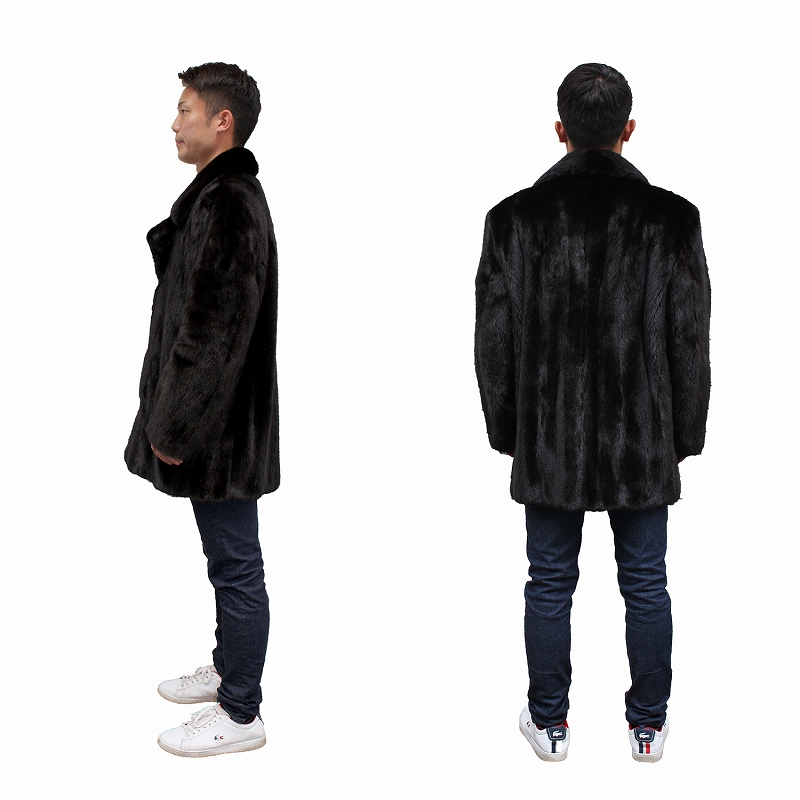 ミンク 毛皮コート メンズ 日本製 ブラック フリーサイズ ta-1010