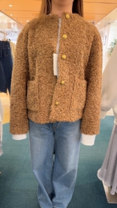 ♡alfa♡ミラオーウェン♡金釦ノーカラーコンパクトボアジャケット