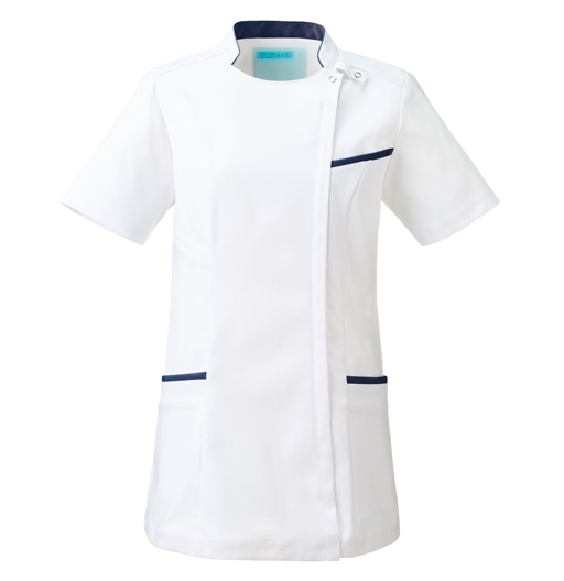 KZN700レディスジャケット半袖(ホワイト×ネイビー/S)｜KAZEN公式