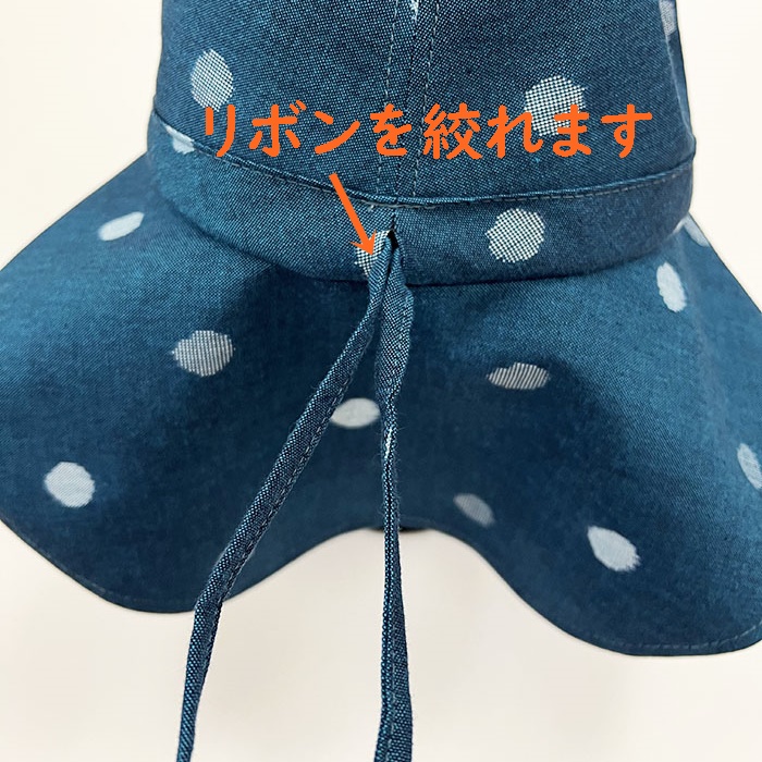 HAT62】藍暦 久留米絣のつば広帽子（文人柄）HA-36 | 久留米絣 風の