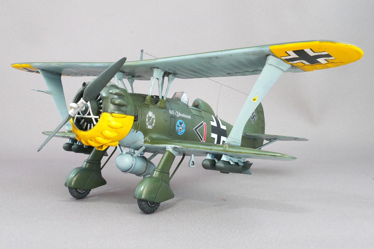 ドイツ空軍攻撃機 Hs123 A-1 タミヤ 1/48 プラモデル製作手順 組立と