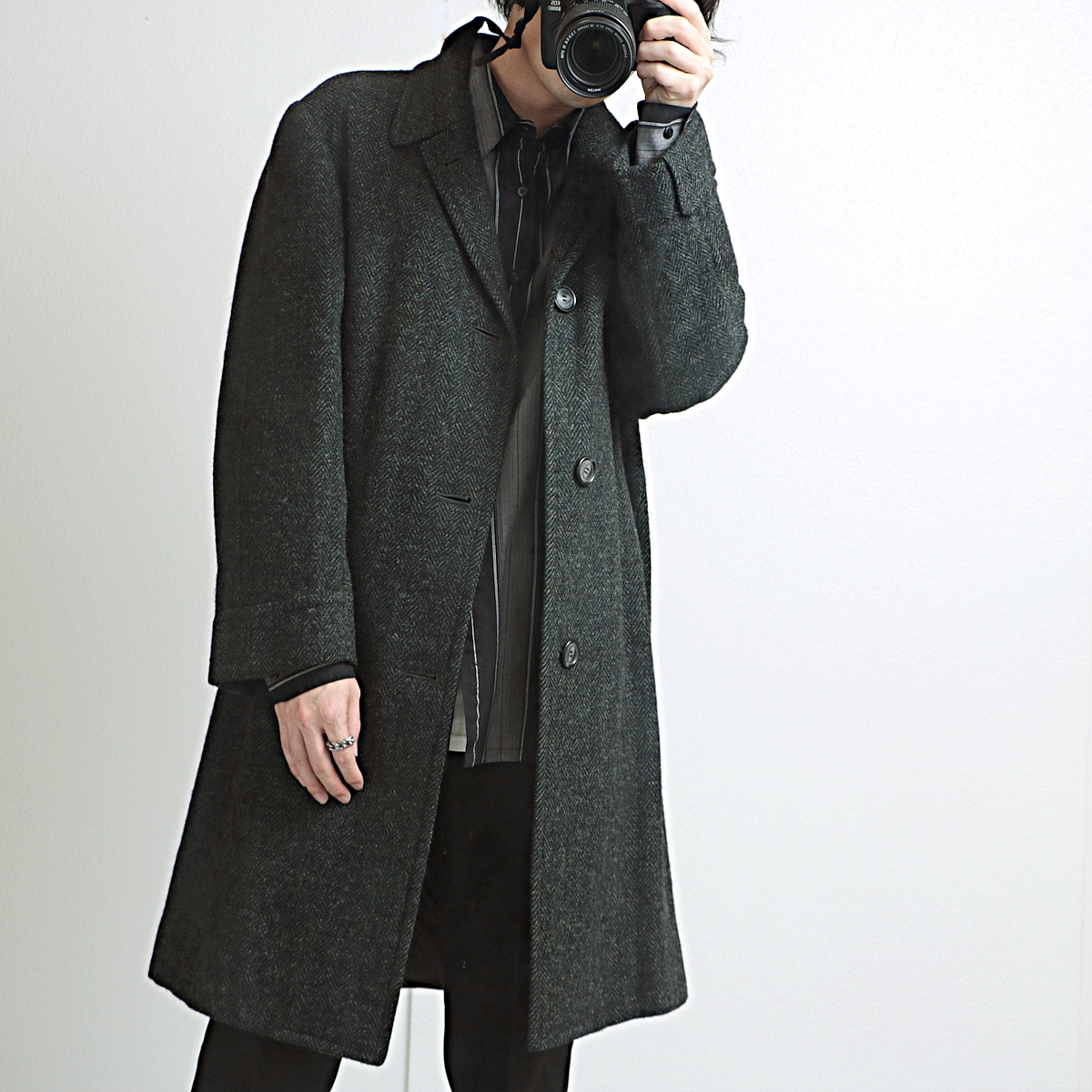 60s James S.Lee & co. ハリスツイード ウール チェスター コート 古着