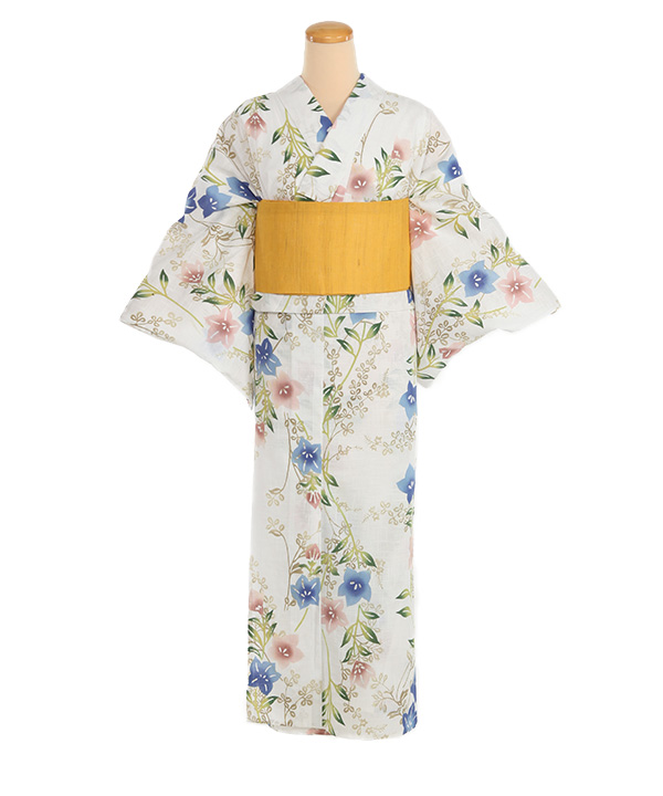 浴衣レンタル｜竺仙 たまむし 桔梗に萩柄｜Y0001｜M｜宅配着物レンタル