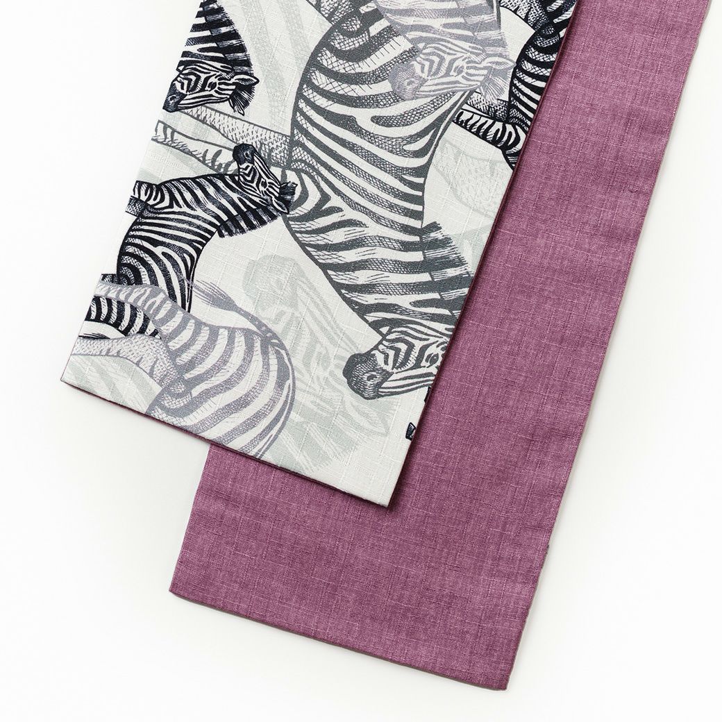 リバーシブル半幅帯ーゼブラ（綿100%・390cm) | 着物や浴衣なら和