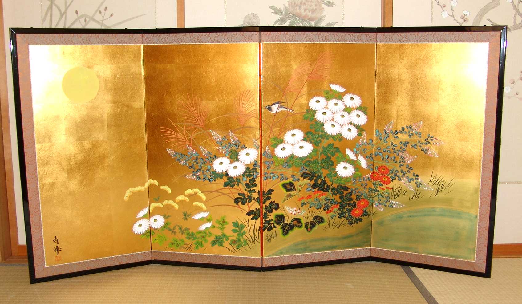 金屏風 日本画金屏風絵 の通販(通信販売)/製造 御子柴屏風店