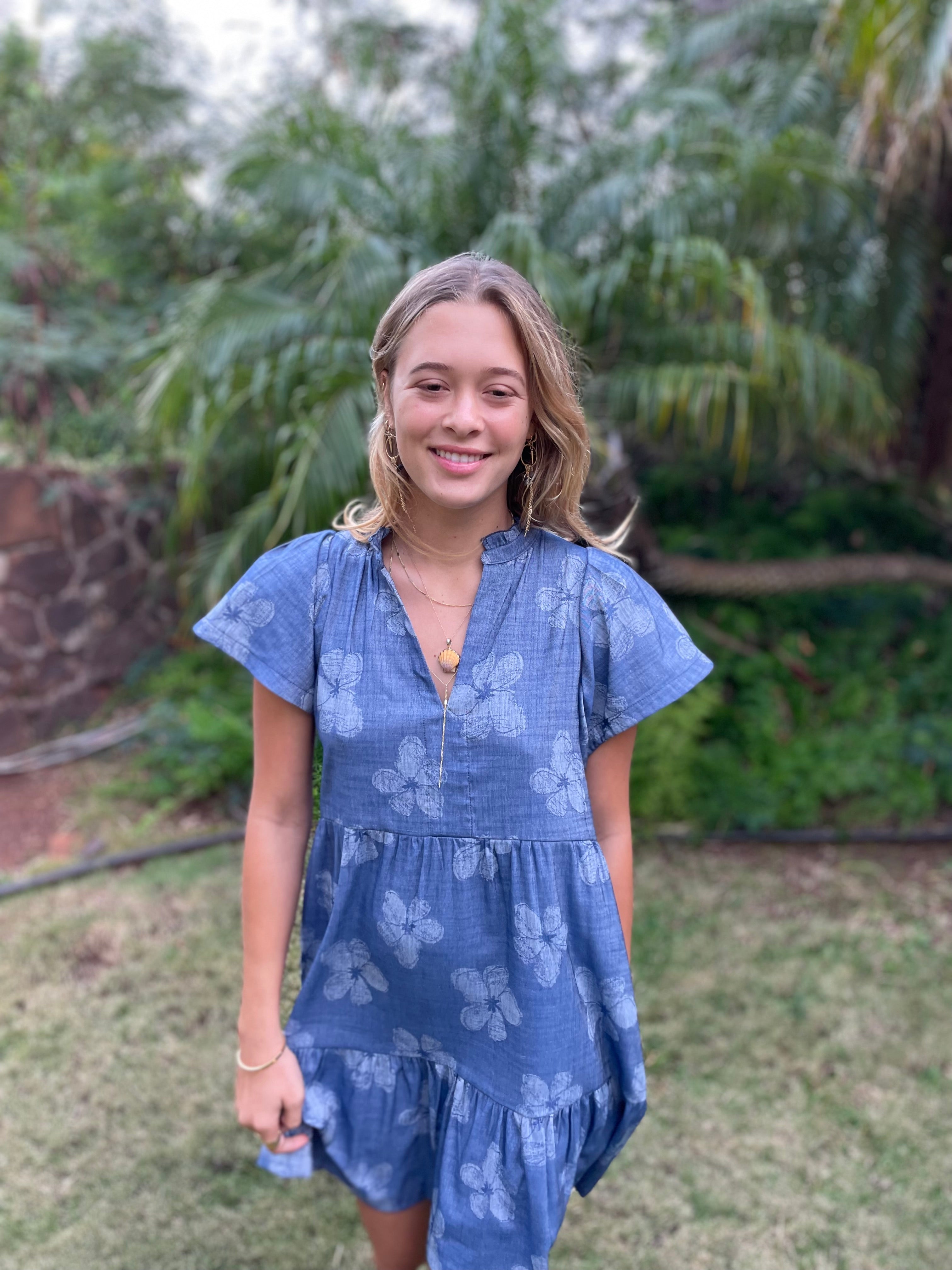 Shannon Dress (color: Indigo Floral) – kia moore dress