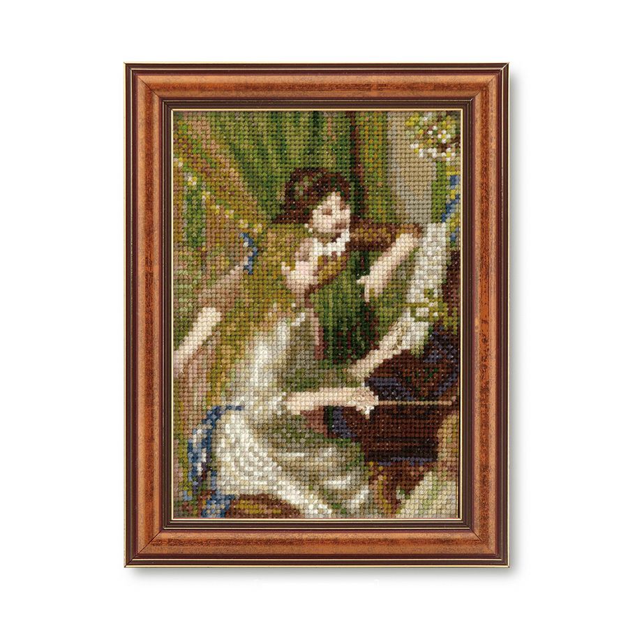 クロスステッチキット「ピアノに寄る少女たち」ルノワール作 ミニ