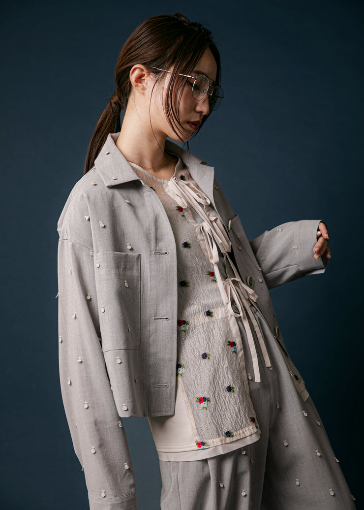 Flower jacquard blouseフワラージャガードブラウス/K251-62241 – Kittle.