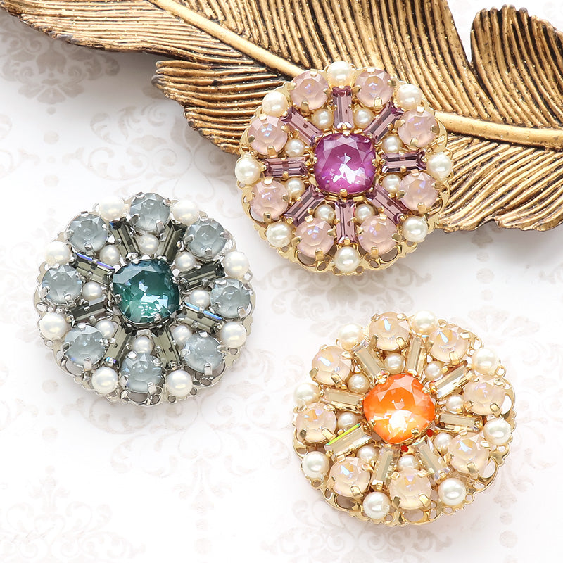 ブローチ台 スカシラウンド(国産) ゴールド – 貴和製作所オンラインストア