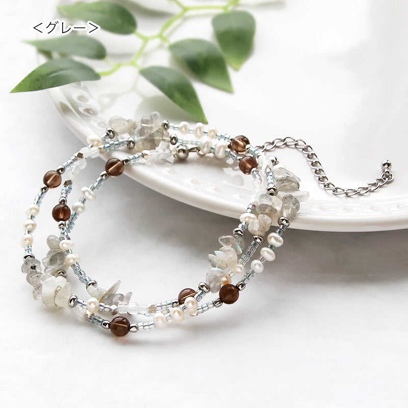 キット 天然石と淡水パールの2wayブレスレット(KR1157) – 貴和製作所