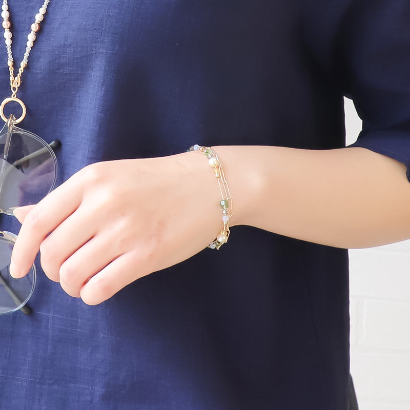 レシピNo.KR1239 貴和クリスタルのマルチカラーブレスレット2種 – 貴和