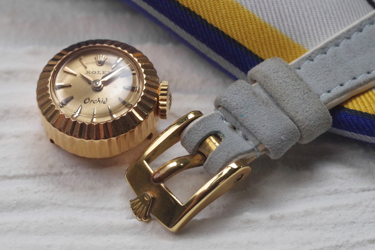 ROLEX ロレックス カメレオンフルーテッド ROLEX革ベルト＆尾錠付