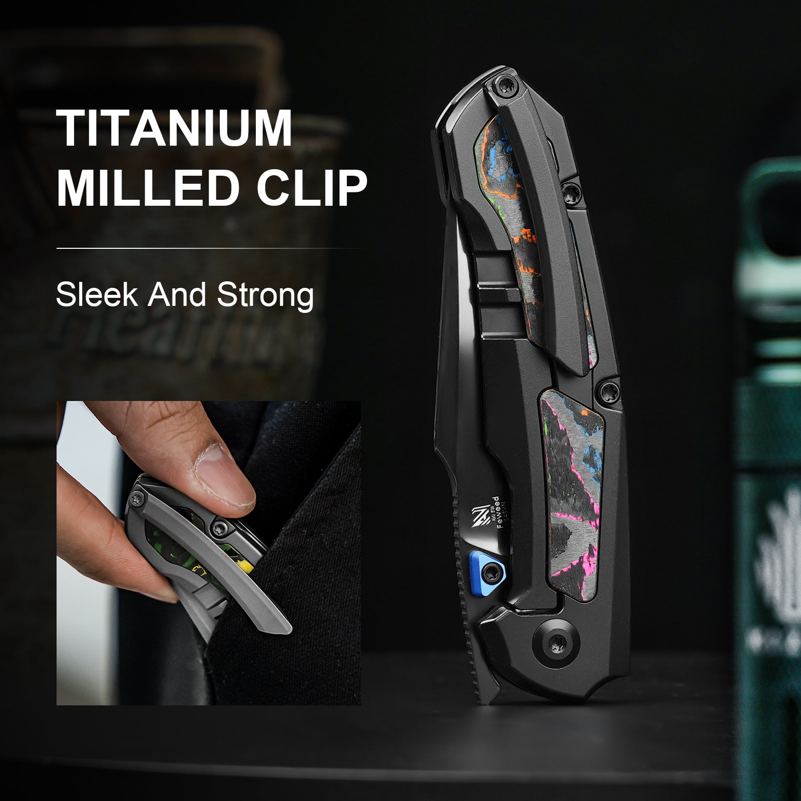 Feweed | S45VN | Titanium（Camo Carbon 80s）| KizerB™ 3694A3