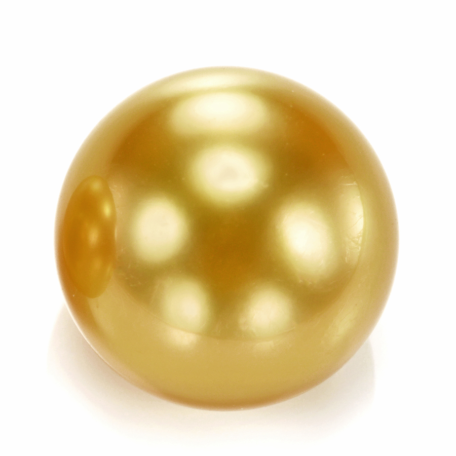 オーロラ茶金 K18 南洋ゴールドパール リング（11.7ミリ D0.08ct・無