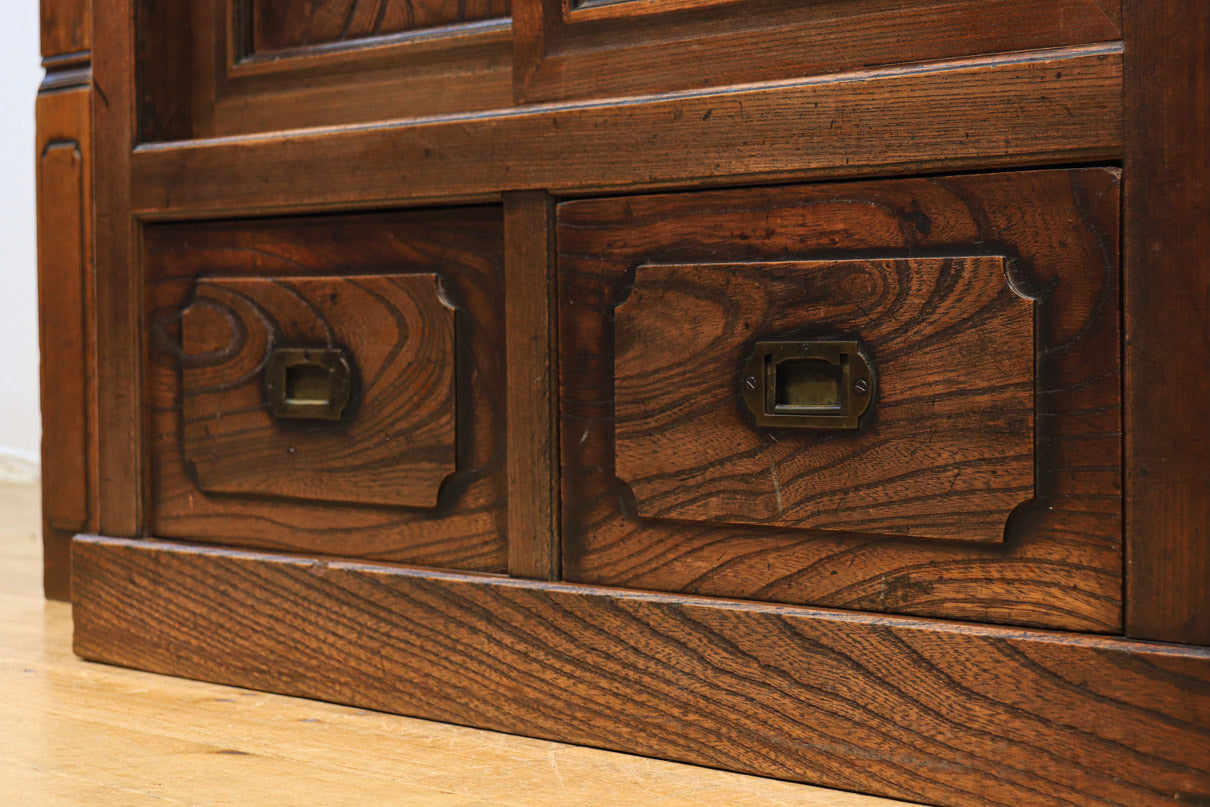 大珍品!! 完全特注品!! 螺旋階段に欅杢目が映える極上階段箪笥 BB2242