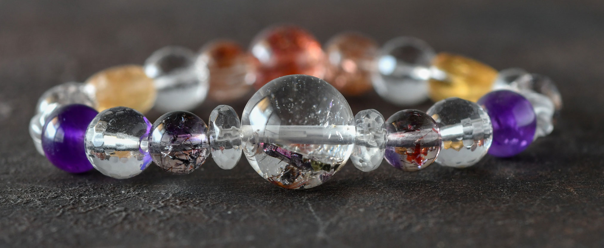 パイライトインクォーツ - 天然石で作るお守りブレスレット、お守り