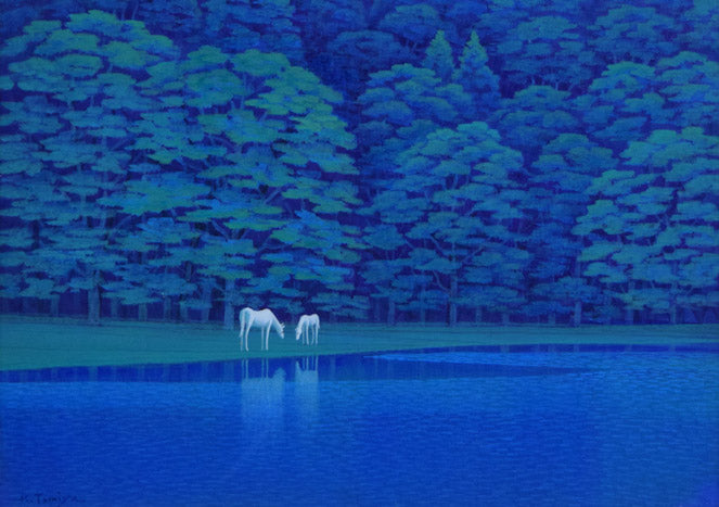 富谷一明「汀」油絵・F8号 絵画買取・販売の小竹美術