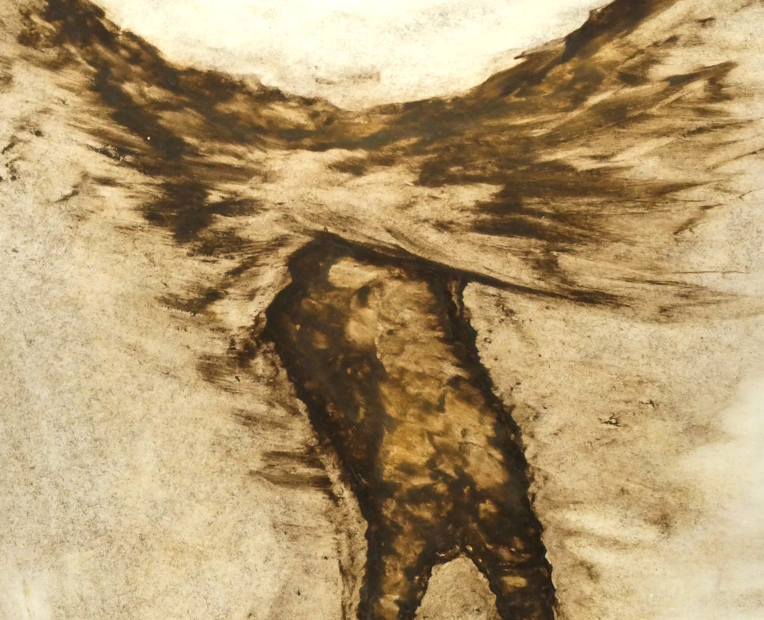 若尾和呂「無題（人物）」水彩画・コンテ・6号大 絵画買取・販売の小竹美術