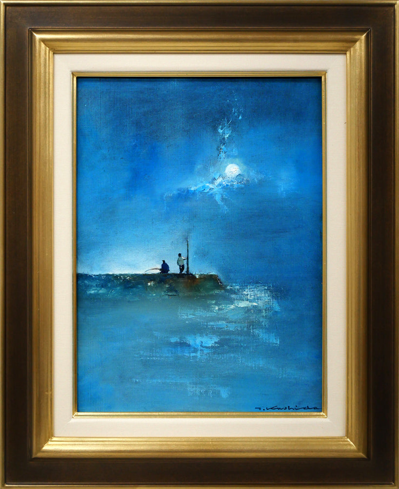 松浦敬文「水辺の城（馬九行く-うまくいく）」油絵・F10号 絵画買取